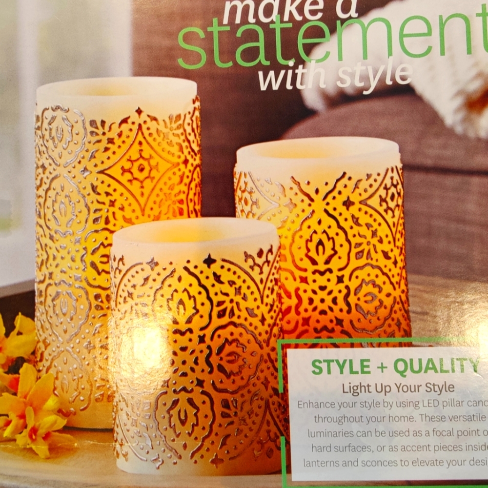 3 pack Flameless LED Pillar Candles